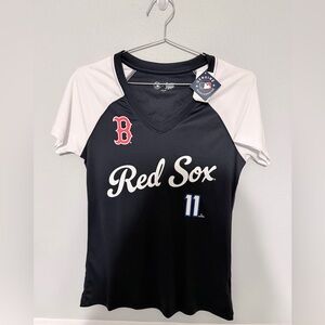 Campus Lifestyle Womens S MLB Baseball Boston Red Sox Shirt V-neck Devers 11 NWT